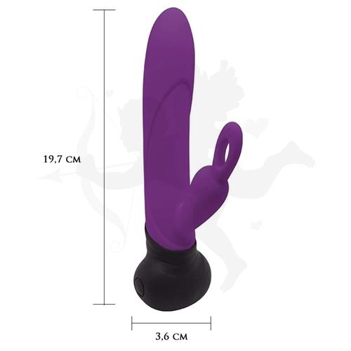 Vibrador rotativo con estimulador de clitoris y carga USB